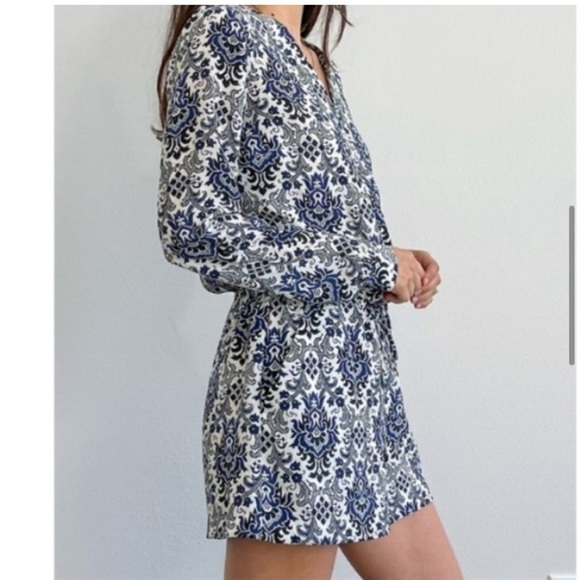 Intermix romper long sleeve drawstring‎ silk jacquard print shorts - Picture 11 of 11